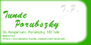 tunde porubszky business card